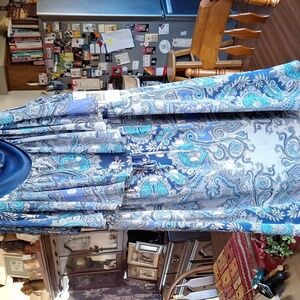 Dress T Blue Paisley Silver Dot Dress NWT